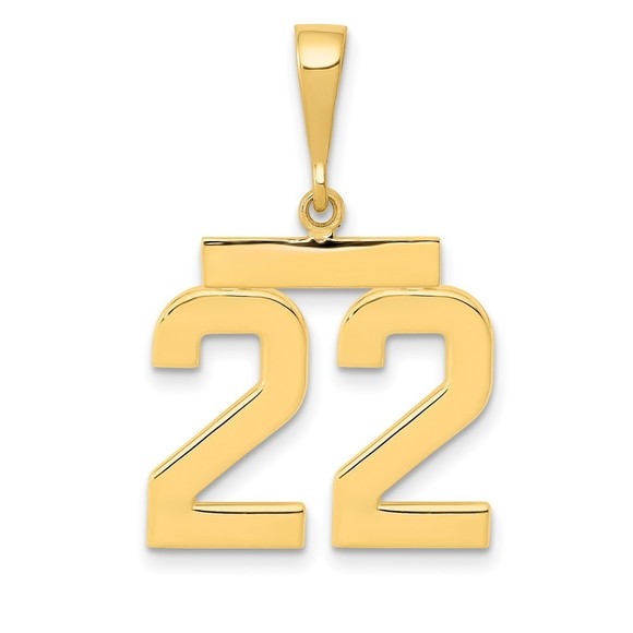 14k Medium Polished Number 22 Charm,All Products : American Fashion Style Bags On Sale
